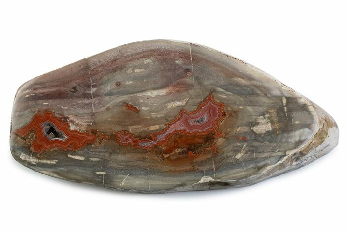 Polished Devil's Red Agate Slab - TeePee Canyon, South Dakota #373411